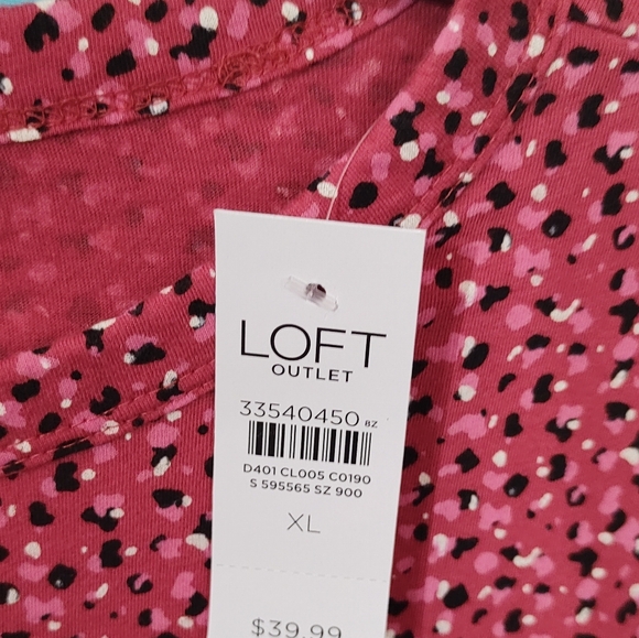 LOFT Pink Smocked Sleeve Blouse - Picture 5 of 6